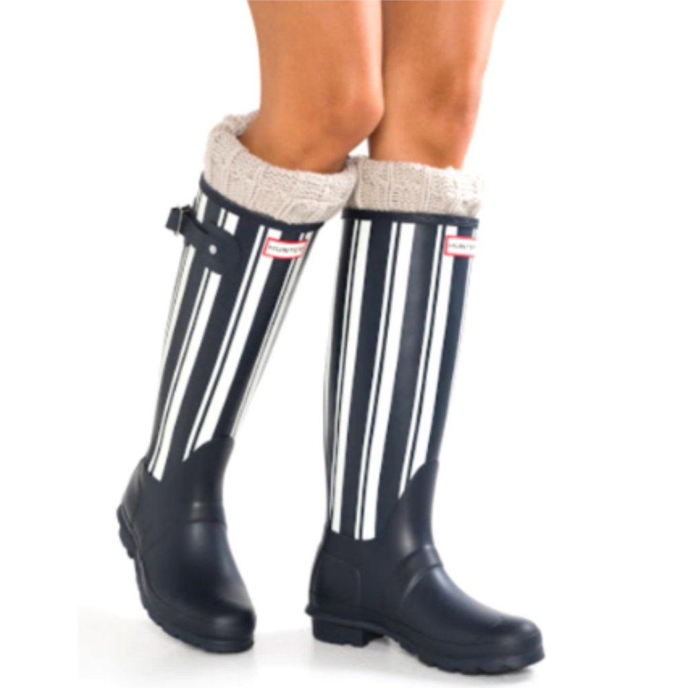 Rare Hunter Original  Garden Stripe Tall Rain Boot- 10